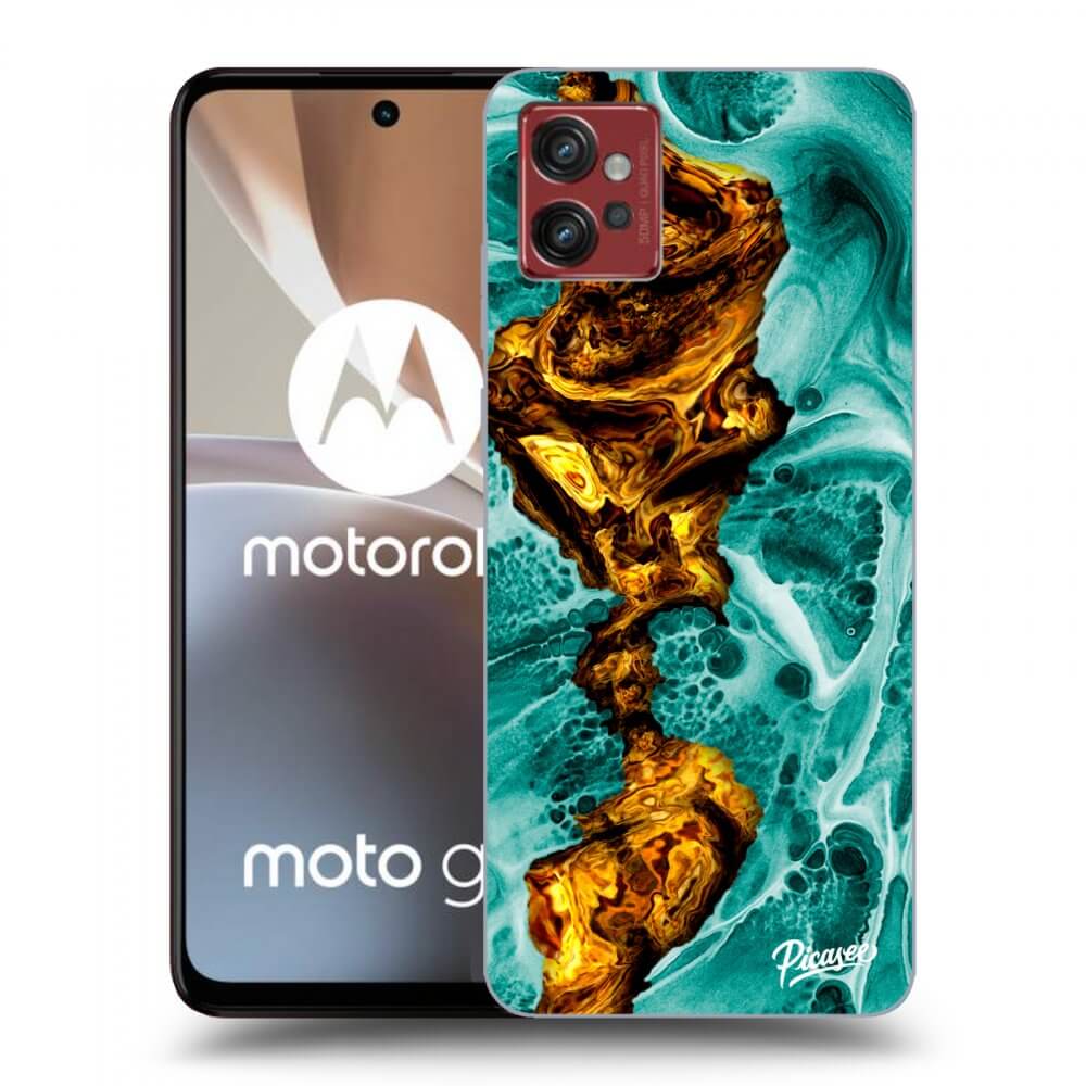 Picasee átlátszó szilikon tok az alábbi mobiltelefonokra Motorola Moto G32 - Goldsky
