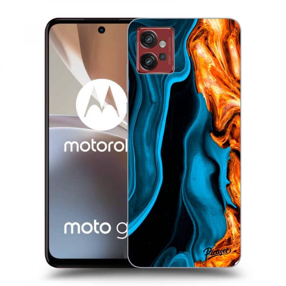 Picasee fekete szilikon tok az alábbi mobiltelefonokra Motorola Moto G32 - Gold blue