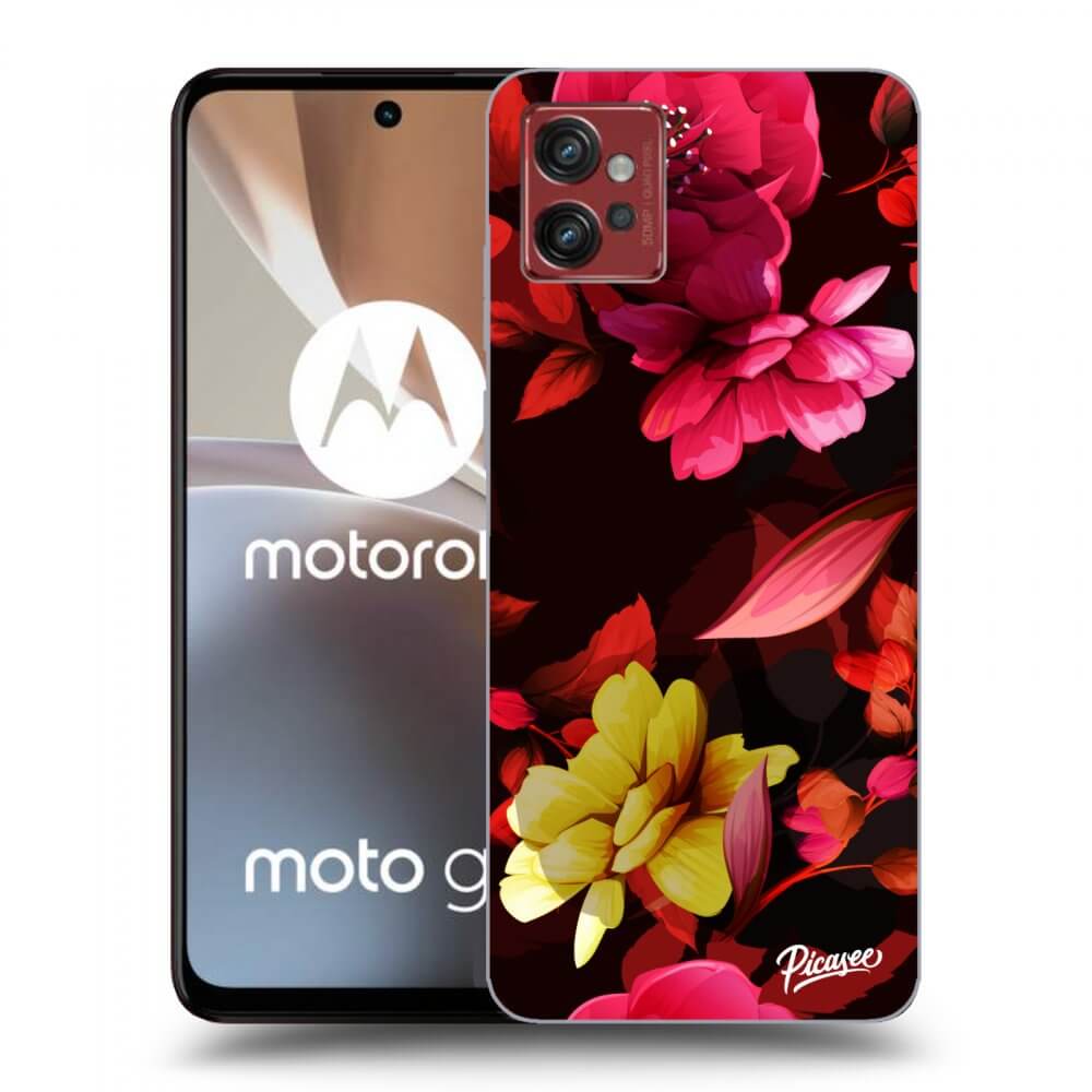Picasee fekete szilikon tok az alábbi mobiltelefonokra Motorola Moto G32 - Dark Peonny