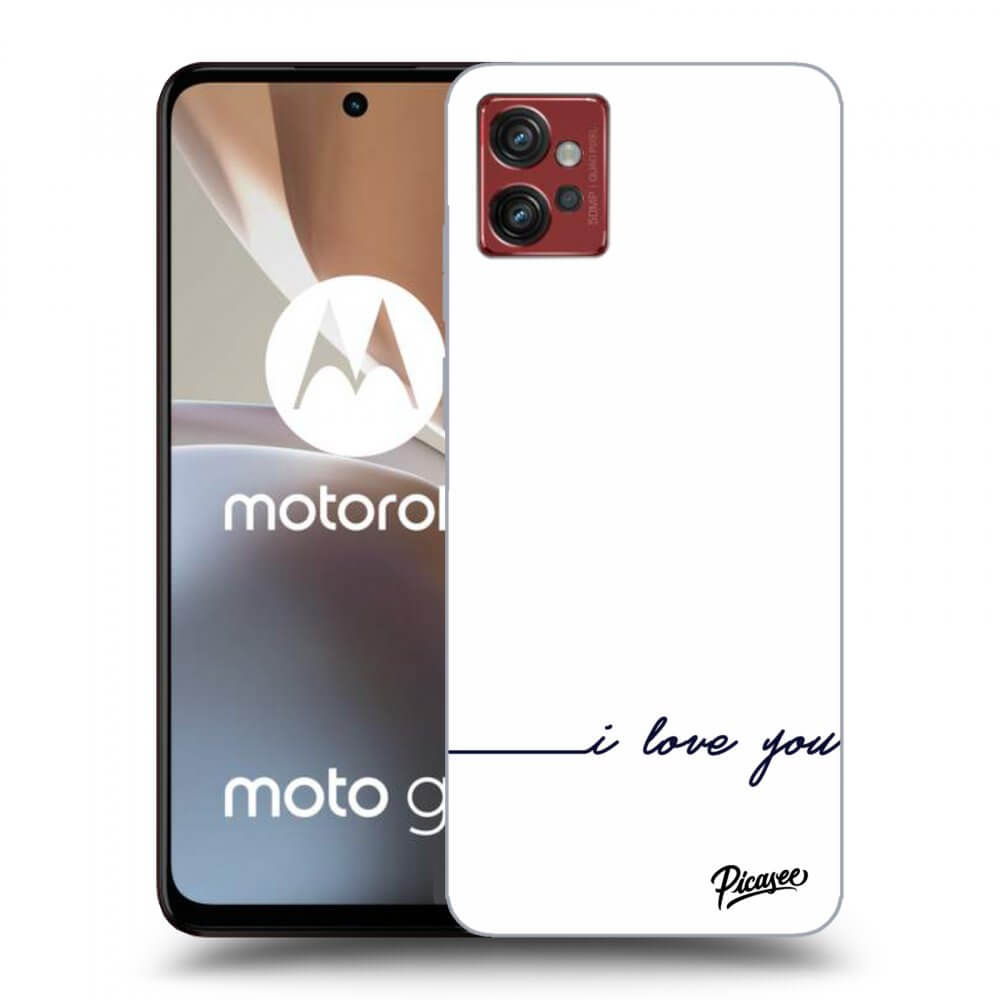 Picasee fekete szilikon tok az alábbi mobiltelefonokra Motorola Moto G32 - I love you