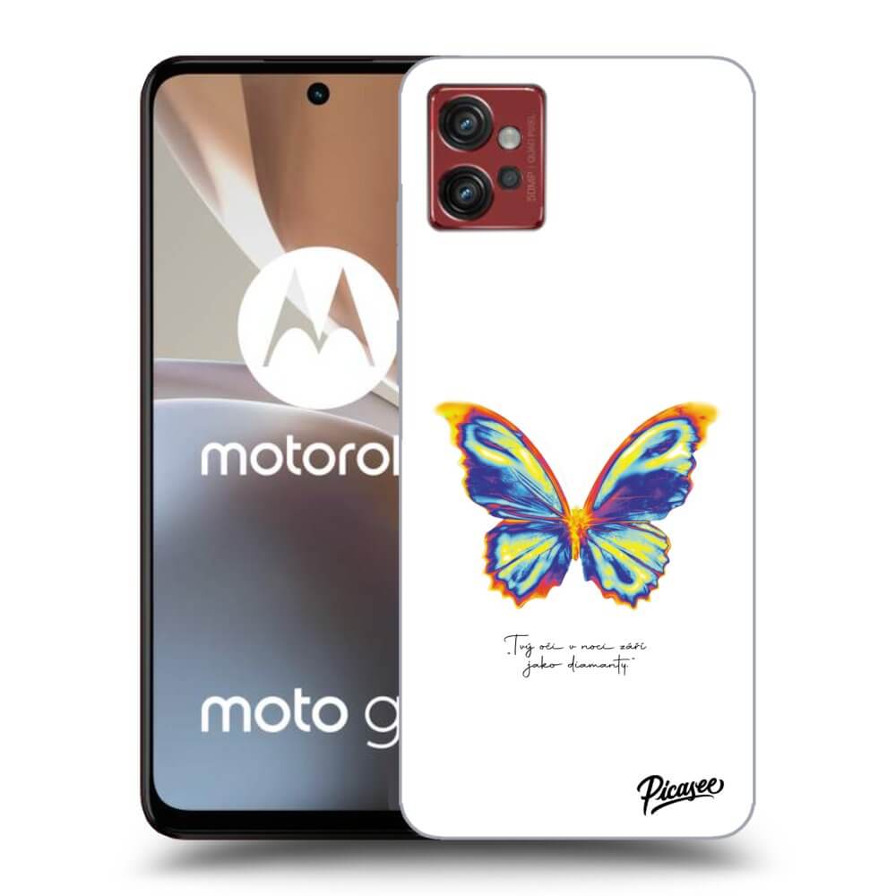 Picasee fekete szilikon tok az alábbi mobiltelefonokra Motorola Moto G32 - Diamanty White