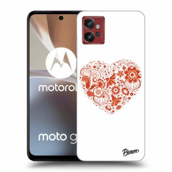 Picasee fekete szilikon tok az alábbi mobiltelefonokra Motorola Moto G32 - Big heart