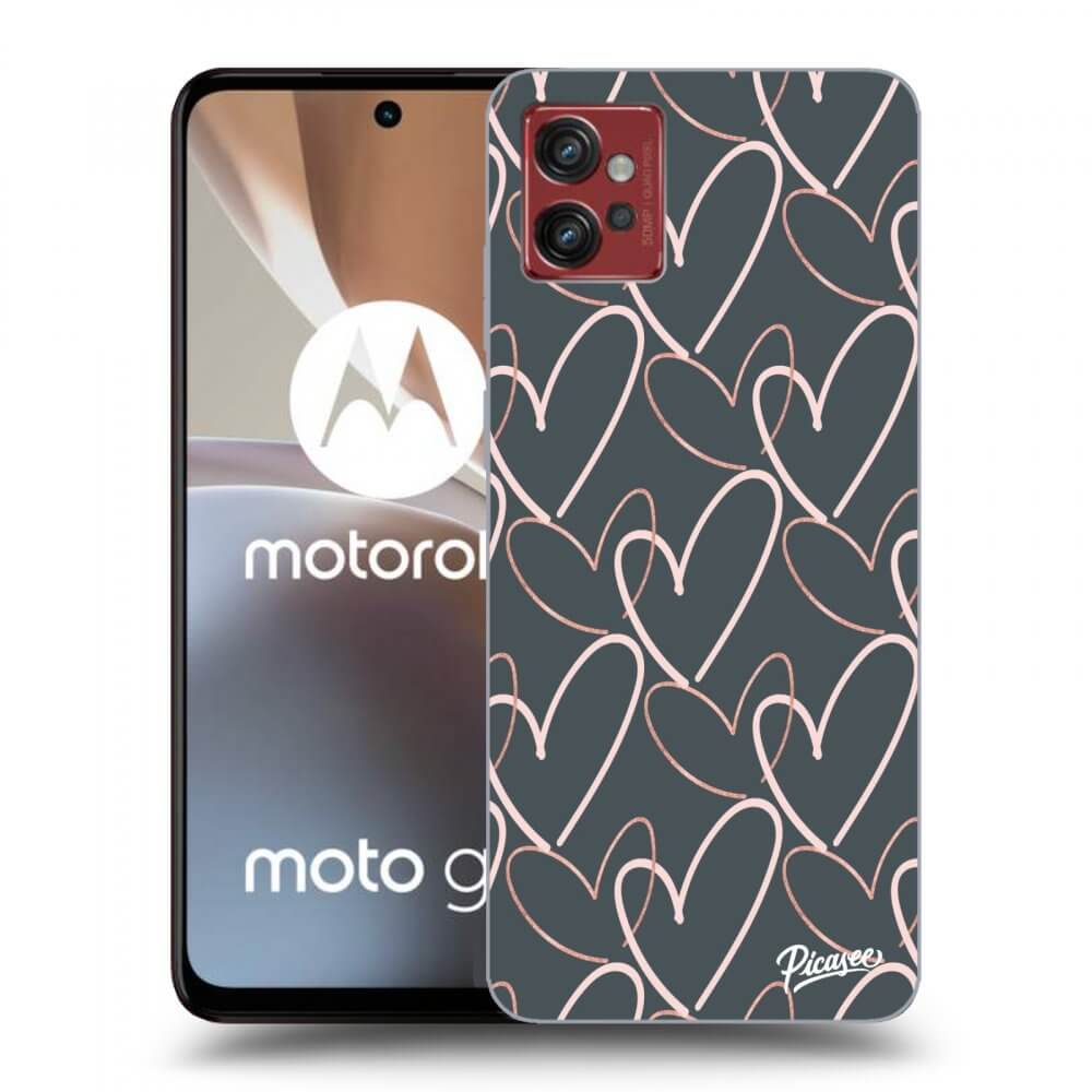 Picasee fekete szilikon tok az alábbi mobiltelefonokra Motorola Moto G32 - Lots of love