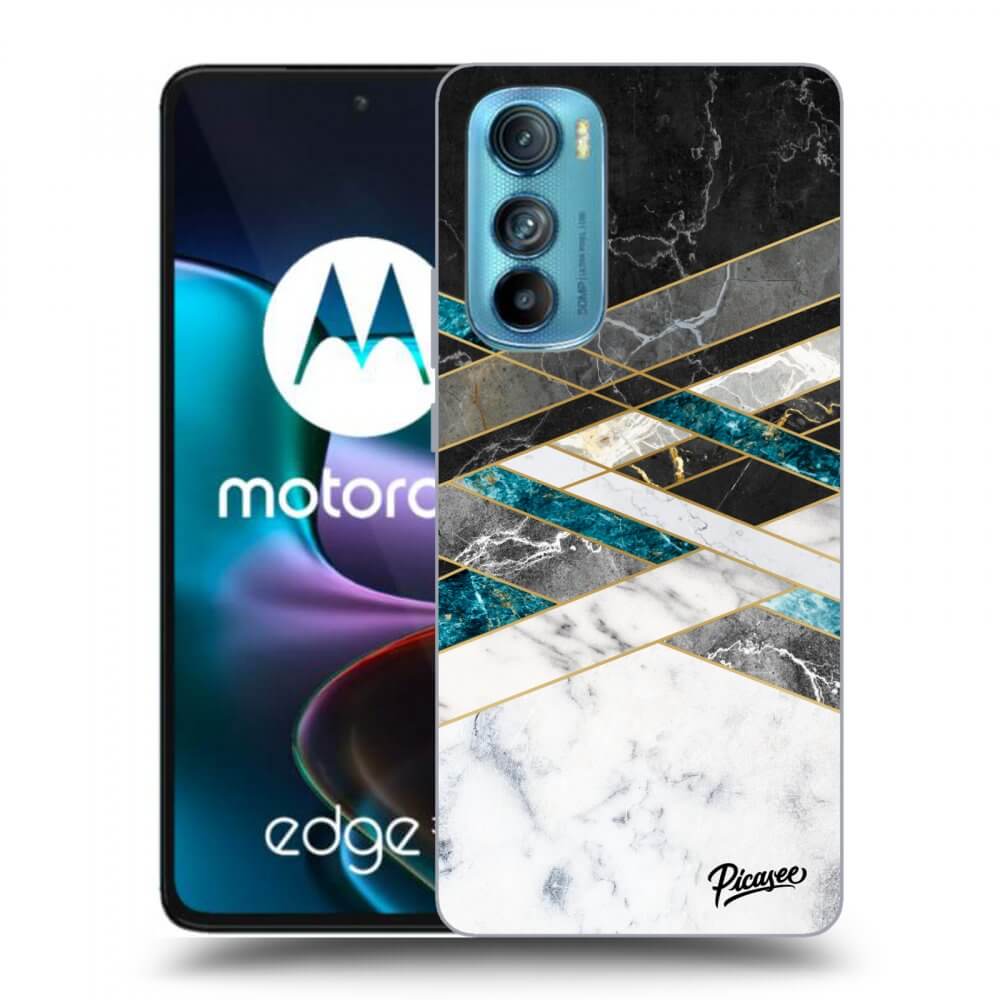 Picasee átlátszó szilikon tok az alábbi mobiltelefonokra Motorola Edge 30 - Black & White geometry