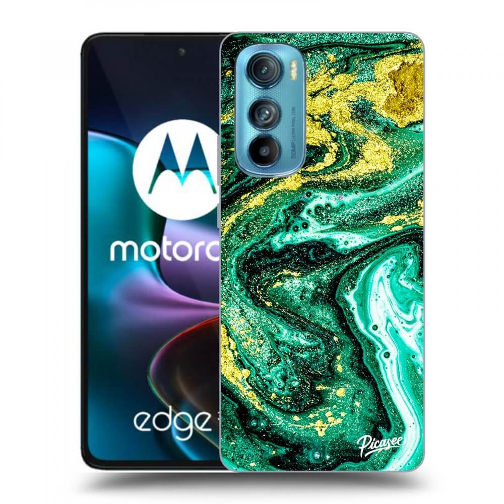 Picasee átlátszó szilikon tok az alábbi mobiltelefonokra Motorola Edge 30 - Green Gold