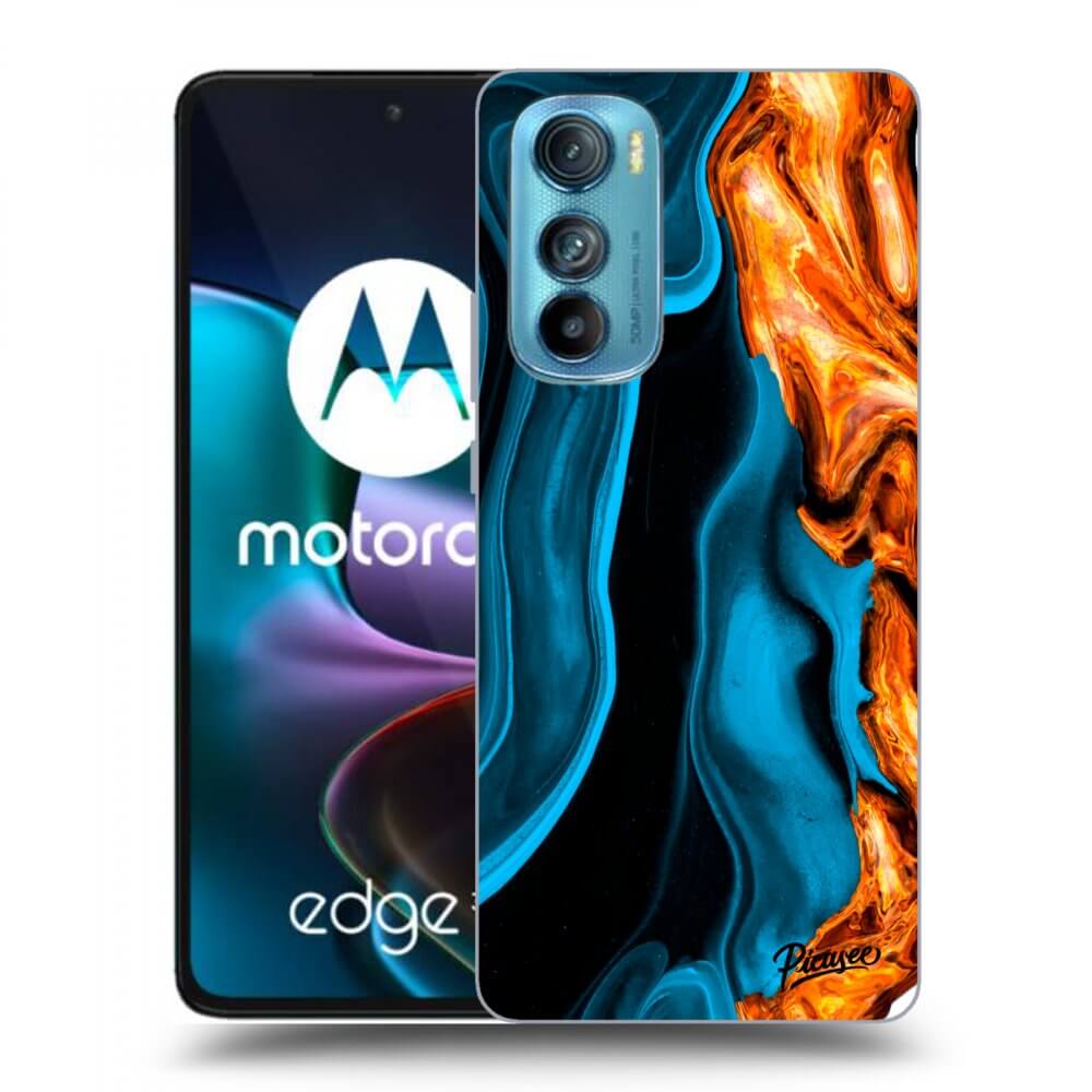 Picasee átlátszó szilikon tok az alábbi mobiltelefonokra Motorola Edge 30 - Gold blue