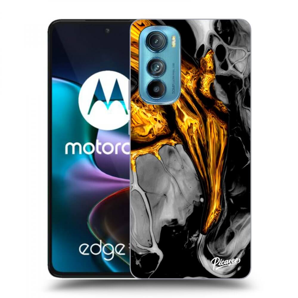 Picasee fekete szilikon tok az alábbi mobiltelefonokra Motorola Edge 30 - Black Gold