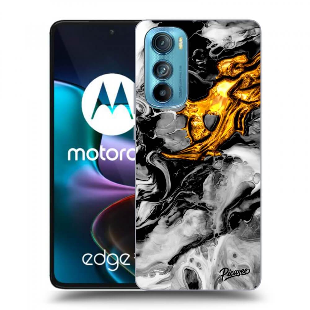 Picasee fekete szilikon tok az alábbi mobiltelefonokra Motorola Edge 30 - Black Gold 2