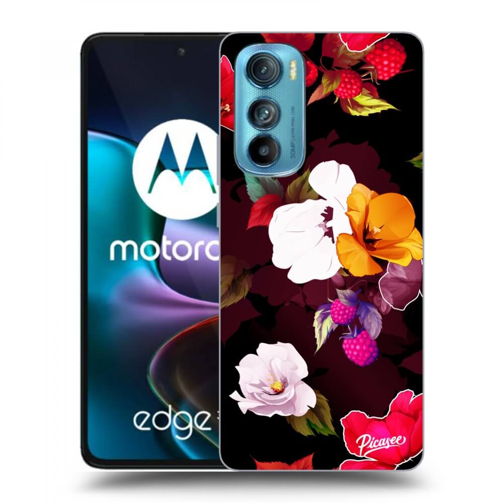 Picasee fekete szilikon tok az alábbi mobiltelefonokra Motorola Edge 30 - Flowers and Berries