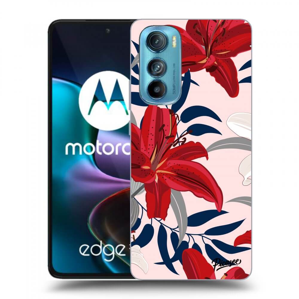 Picasee fekete szilikon tok az alábbi mobiltelefonokra Motorola Edge 30 - Red Lily