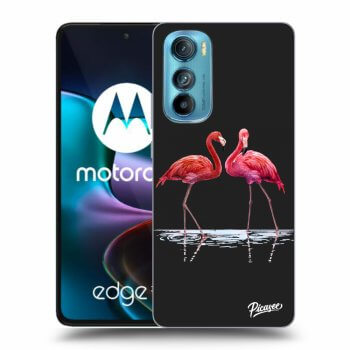 Picasee fekete szilikon tok az alábbi mobiltelefonokra Motorola Edge 30 - Flamingos couple