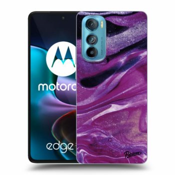 Picasee átlátszó szilikon tok az alábbi mobiltelefonokra Motorola Edge 30 - Purple glitter