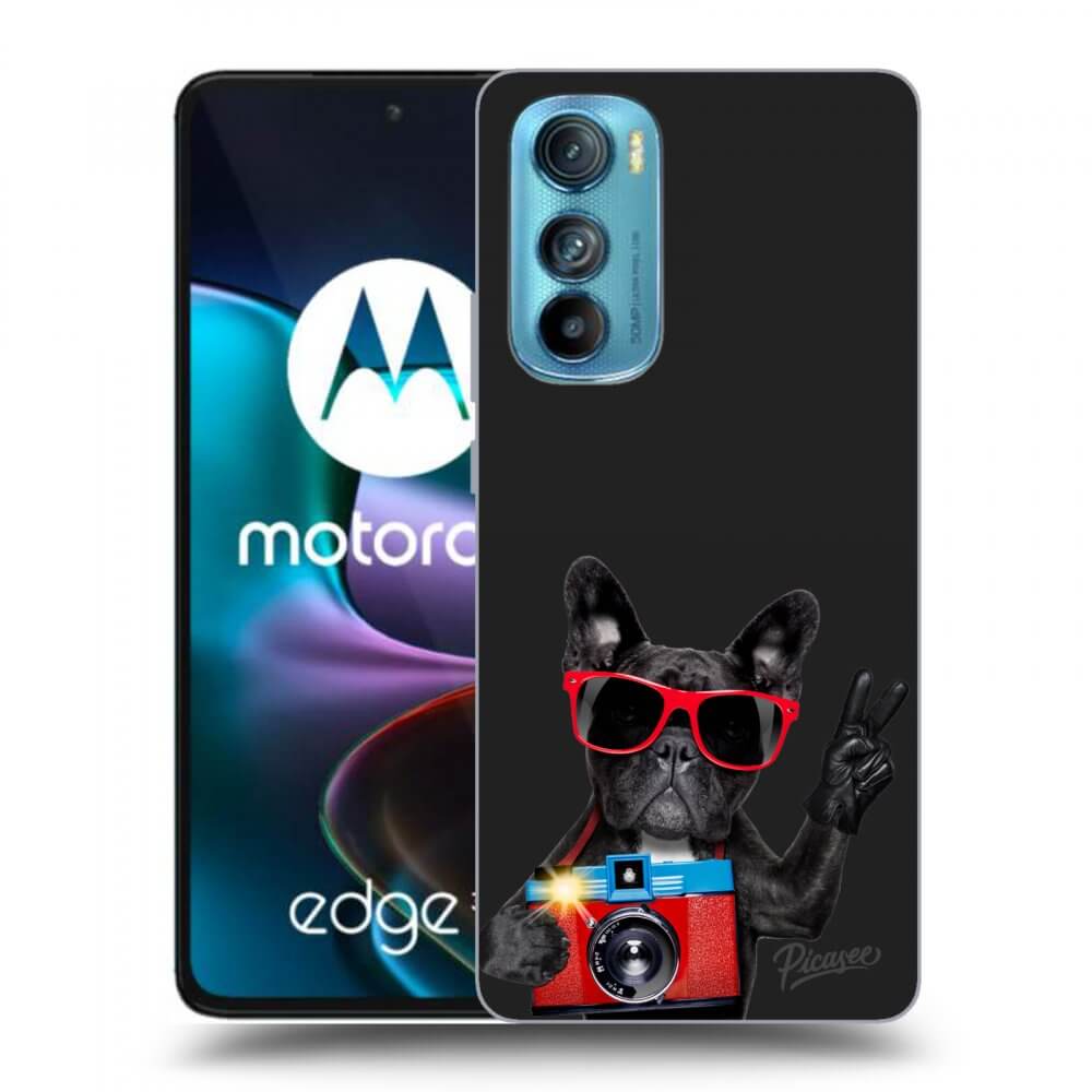 Picasee fekete szilikon tok az alábbi mobiltelefonokra Motorola Edge 30 - French Bulldog