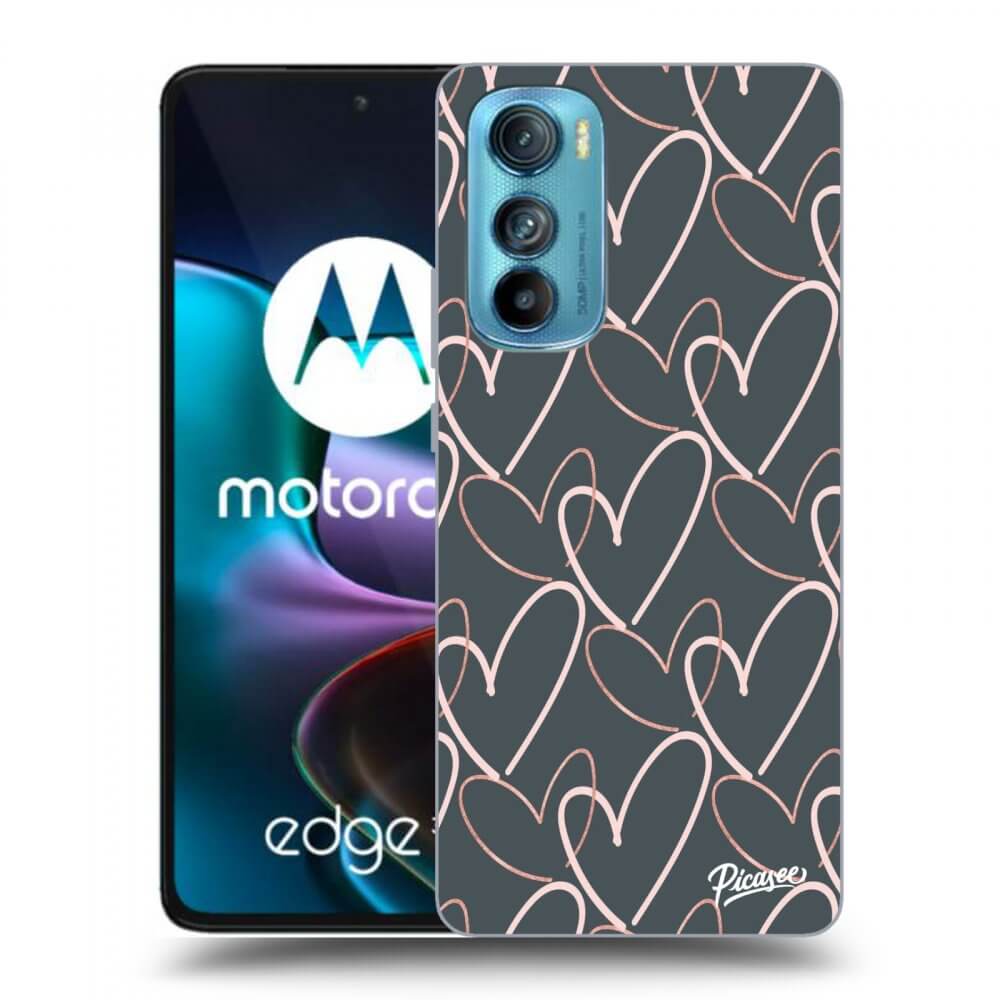 Picasee fekete szilikon tok az alábbi mobiltelefonokra Motorola Edge 30 - Lots of love