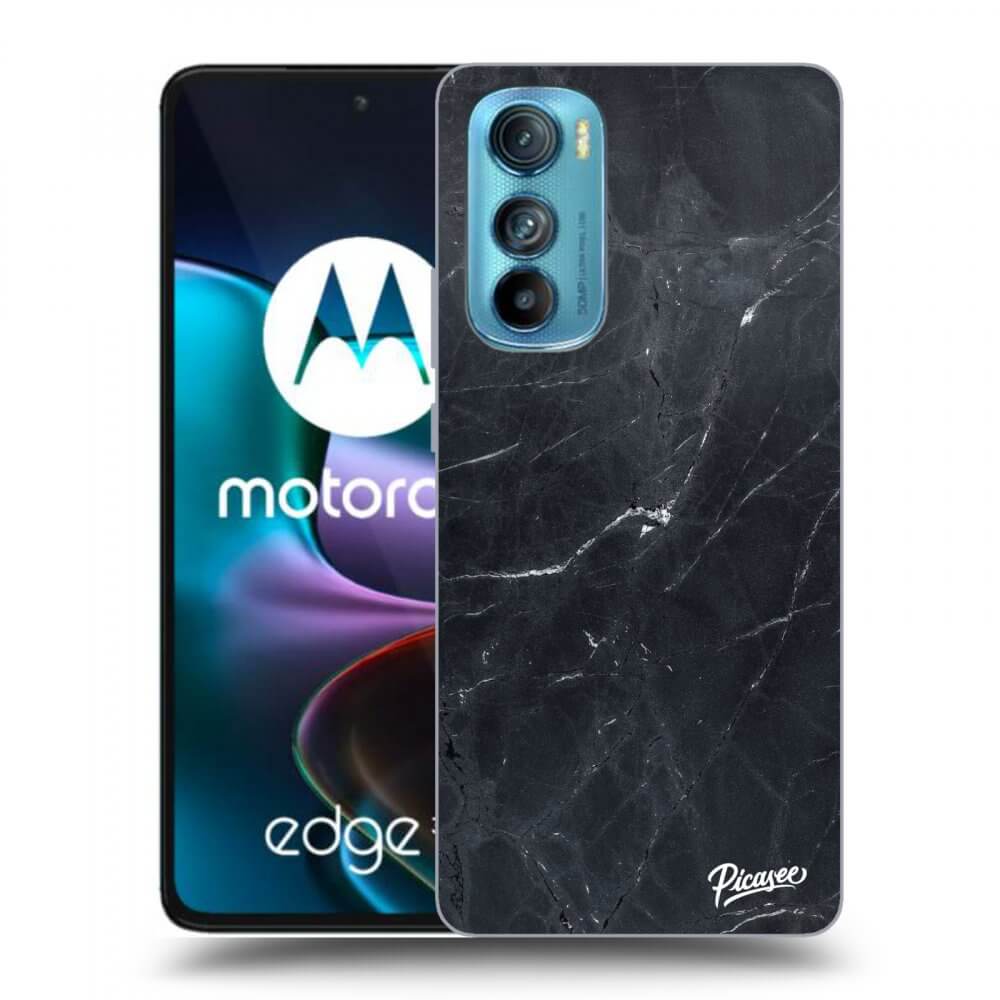 Picasee fekete szilikon tok az alábbi mobiltelefonokra Motorola Edge 30 - Black marble