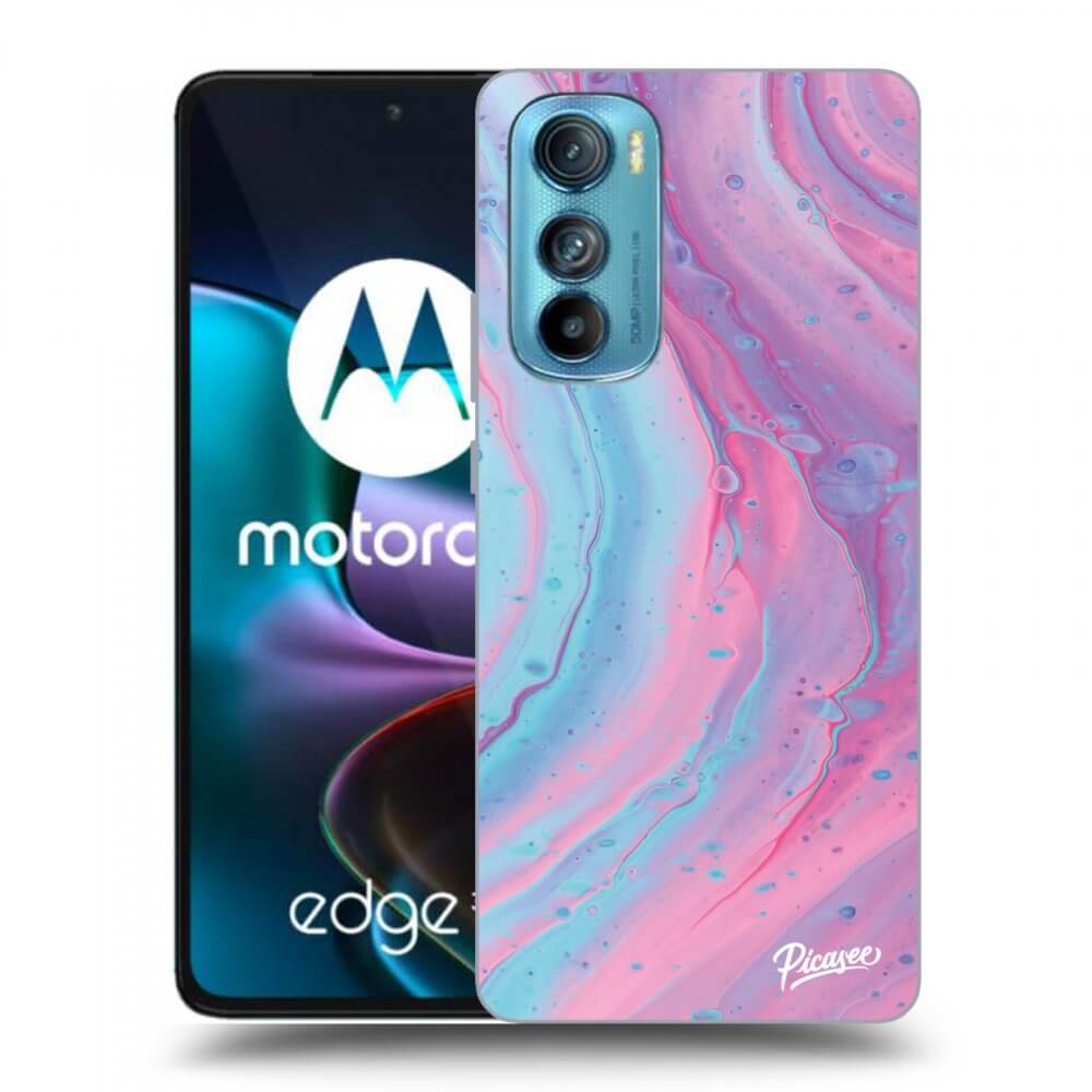 Picasee átlátszó szilikon tok az alábbi mobiltelefonokra Motorola Edge 30 - Pink liquid