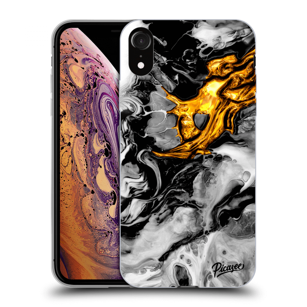 Picasee ULTIMATE CASE Apple iPhone XR - készülékre - Black Gold 2