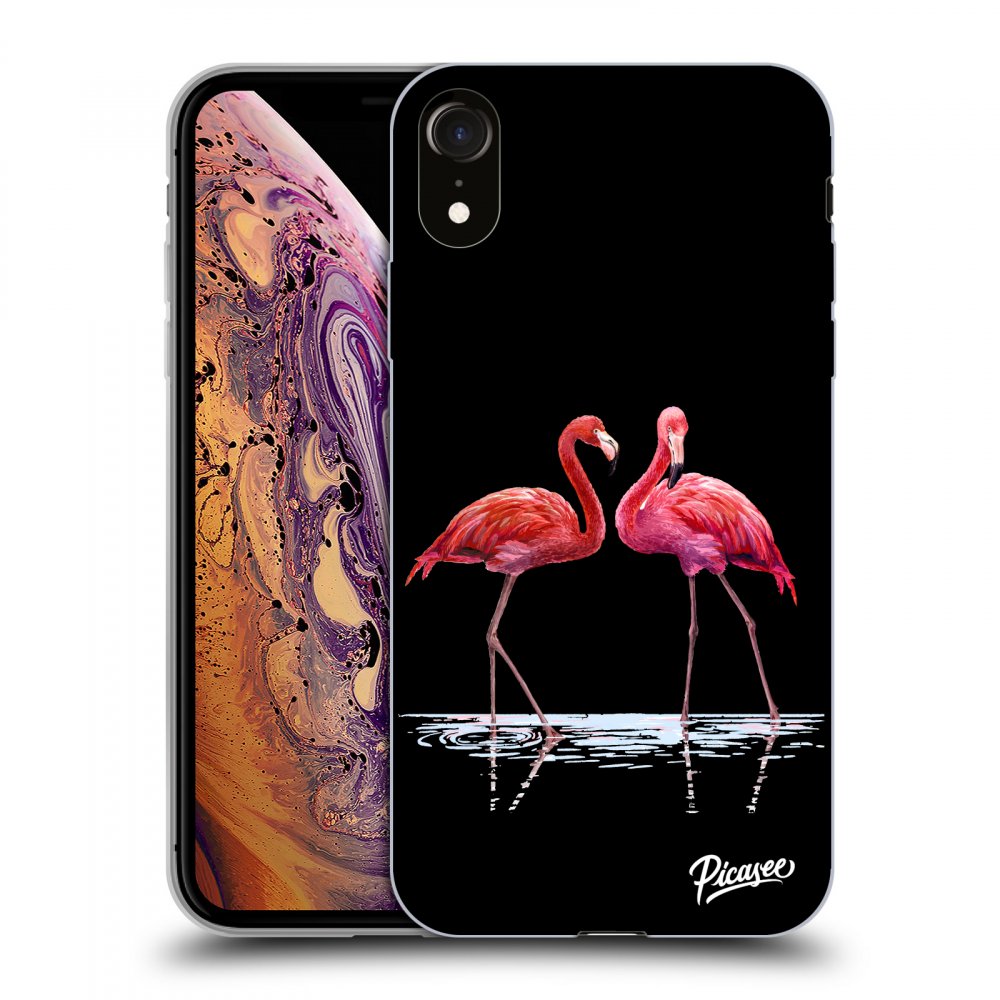 Picasee ULTIMATE CASE Apple iPhone XR - készülékre - Flamingos couple