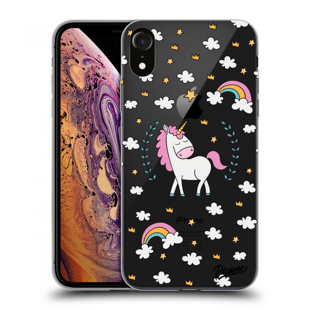 Picasee átlátszó szilikon tok az alábbi mobiltelefonokra Apple iPhone XR - Unicorn star heaven