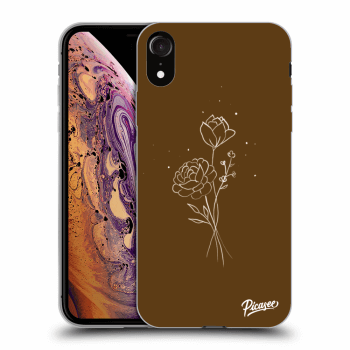 Szilikon tok erre a típusra Apple iPhone XR - Brown flowers