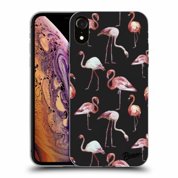 Picasee fekete szilikon tok az alábbi mobiltelefonokra Apple iPhone XR - Flamingos