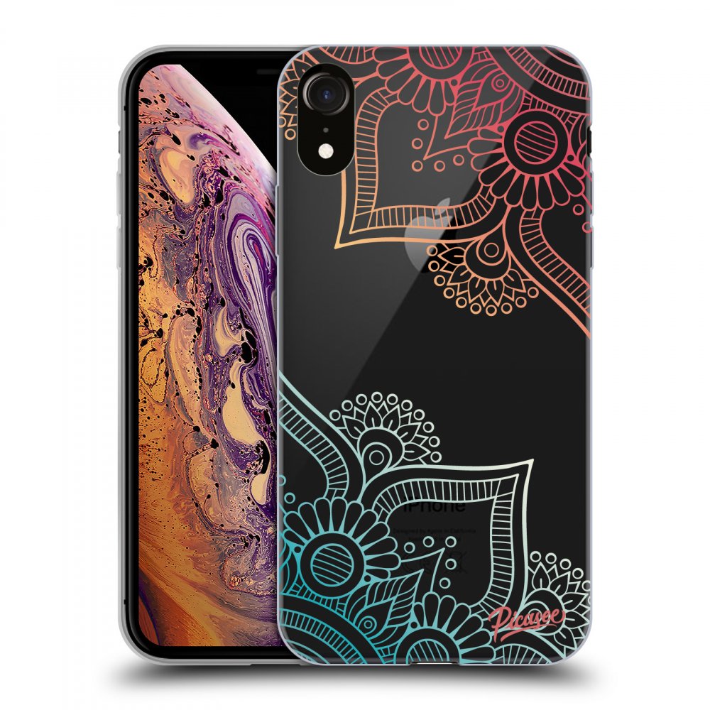 Picasee átlátszó szilikon tok az alábbi mobiltelefonokra Apple iPhone XR - Flowers pattern