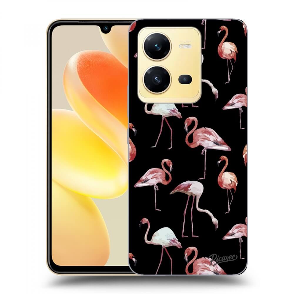 Picasee fekete szilikon tok az alábbi mobiltelefonokra Vivo X80 Lite - Flamingos