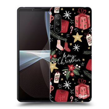 Picasee fekete szilikon tok az alábbi mobiltelefonokra Sony Xperia 10 III - Christmas