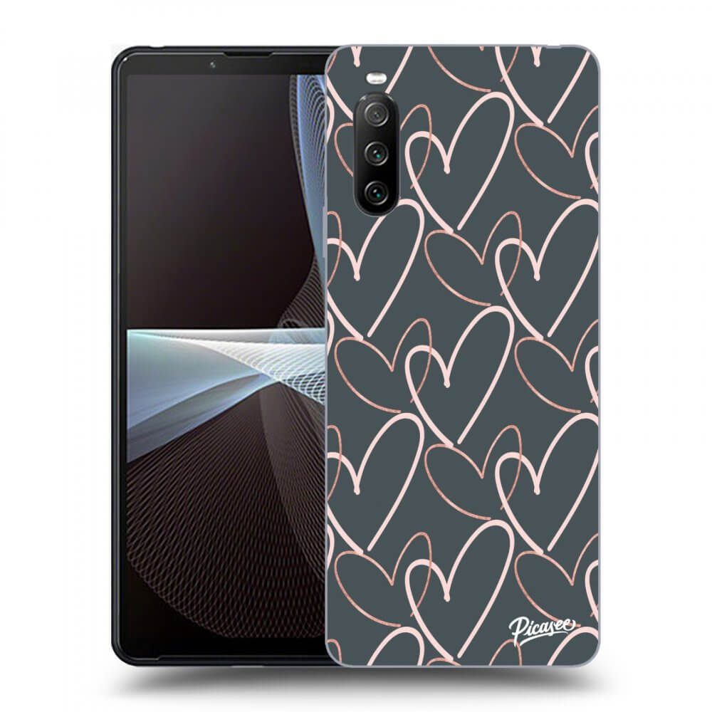 Picasee fekete szilikon tok az alábbi mobiltelefonokra Sony Xperia 10 III - Lots of love