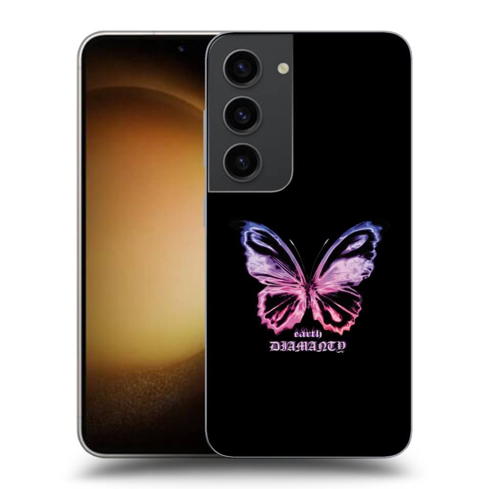 Picasee fekete szilikon tok az alábbi mobiltelefonokra Samsung Galaxy S23 5G - Diamanty Purple