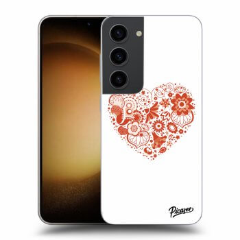 Picasee fekete szilikon tok az alábbi mobiltelefonokra Samsung Galaxy S23 5G - Big heart