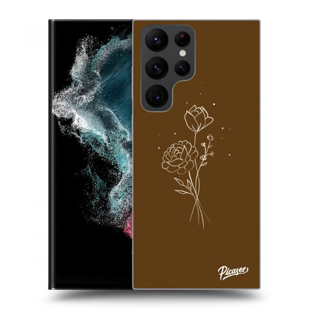 Picasee ULTIMATE CASE Samsung Galaxy S23 Ultra 5G - készülékre - Brown flowers