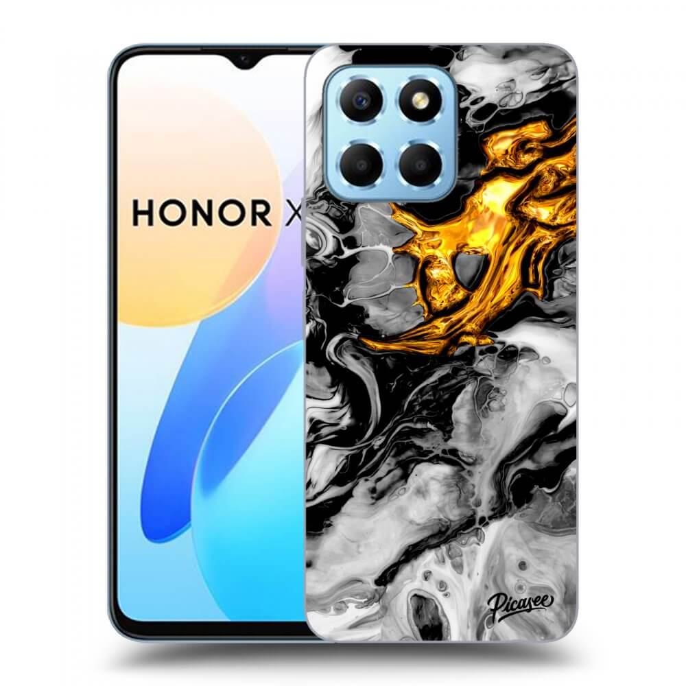 Picasee fekete szilikon tok az alábbi mobiltelefonokra Honor X8 5G - Black Gold 2