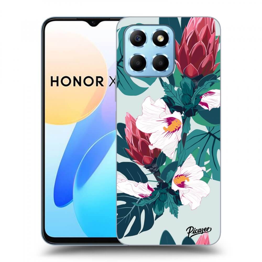 Picasee fekete szilikon tok az alábbi mobiltelefonokra Honor X8 5G - Rhododendron