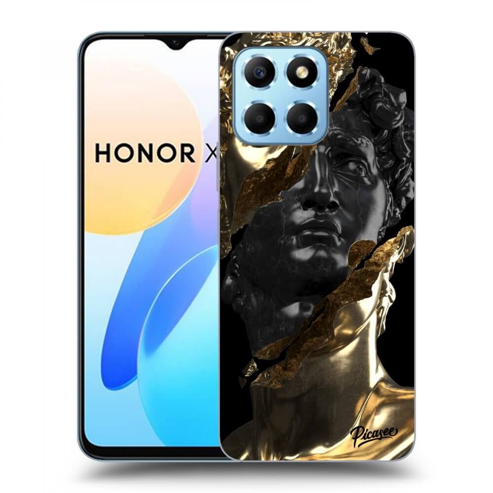 Picasee fekete szilikon tok az alábbi mobiltelefonokra Honor X8 5G - Gold - Black