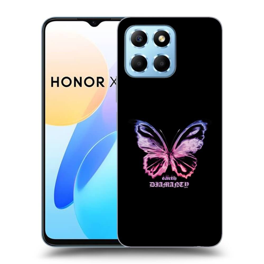Picasee fekete szilikon tok az alábbi mobiltelefonokra Honor X8 5G - Diamanty Purple