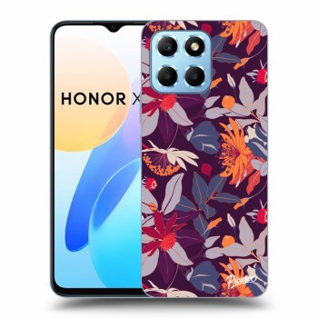 Picasee fekete szilikon tok az alábbi mobiltelefonokra Honor X8 5G - Purple Leaf