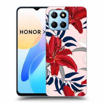 Picasee fekete szilikon tok az alábbi mobiltelefonokra Honor X8 5G - Red Lily