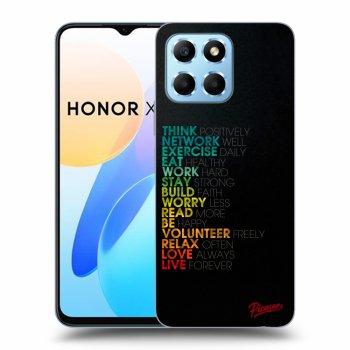 Picasee fekete szilikon tok az alábbi mobiltelefonokra Honor X8 5G - Motto life
