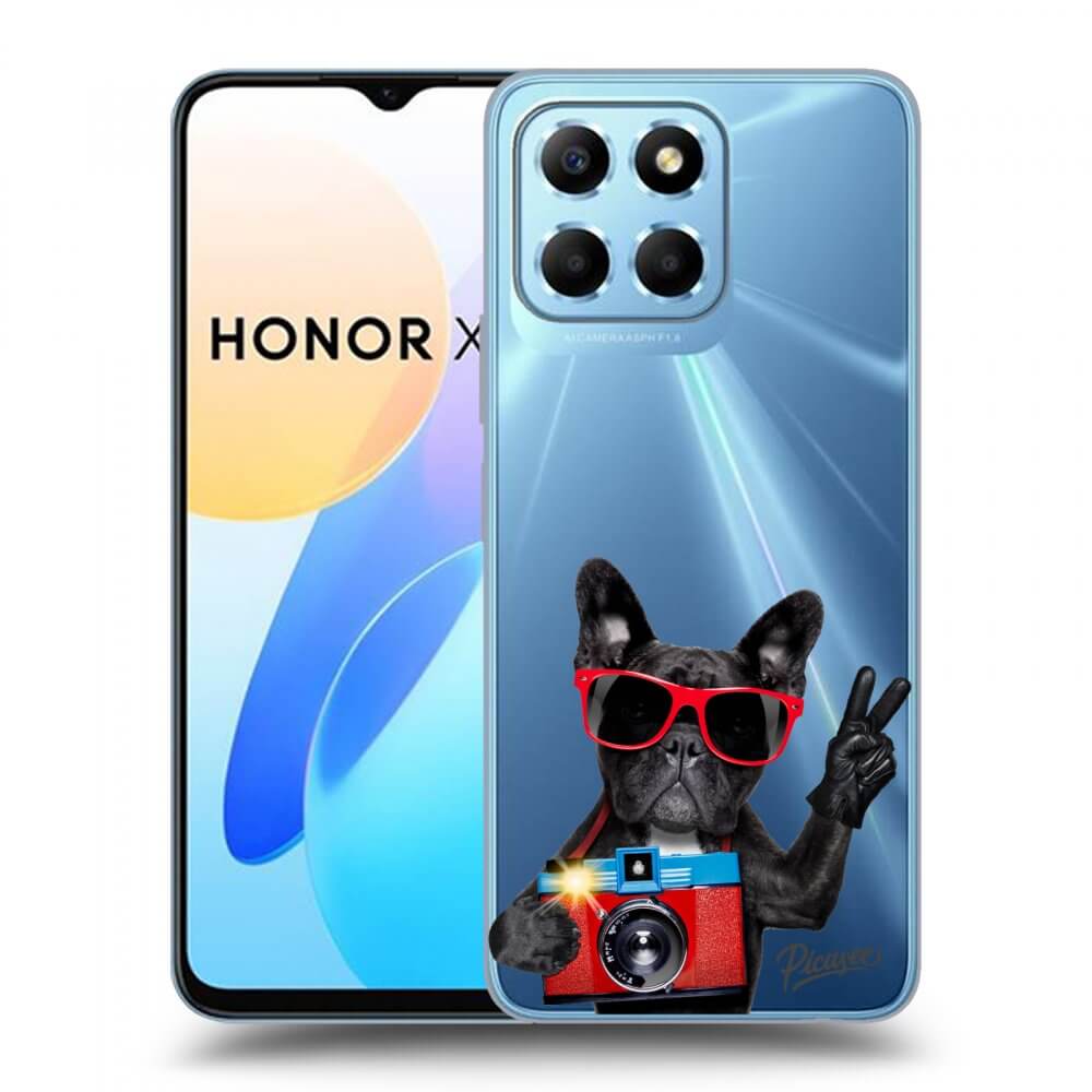 Picasee átlátszó szilikon tok az alábbi mobiltelefonokra Honor X8 5G - French Bulldog