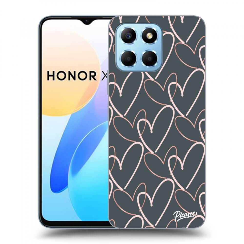 Picasee fekete szilikon tok az alábbi mobiltelefonokra Honor X8 5G - Lots of love