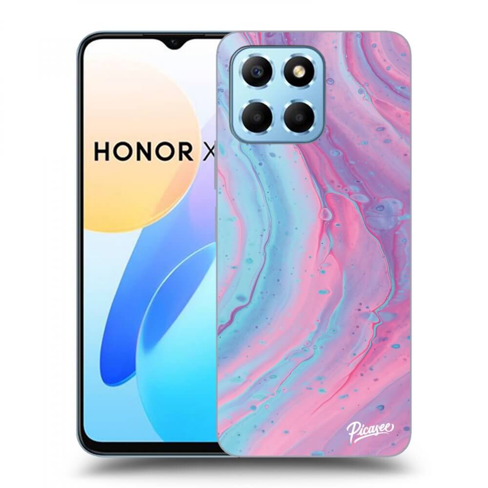 Picasee átlátszó szilikon tok az alábbi mobiltelefonokra Honor X8 5G - Pink liquid