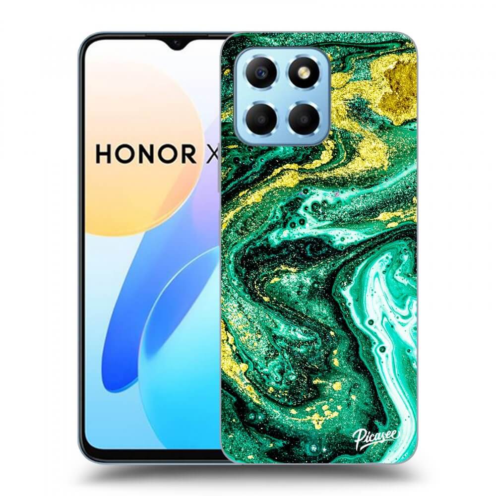 Picasee átlátszó szilikon tok az alábbi mobiltelefonokra Honor X6 - Green Gold