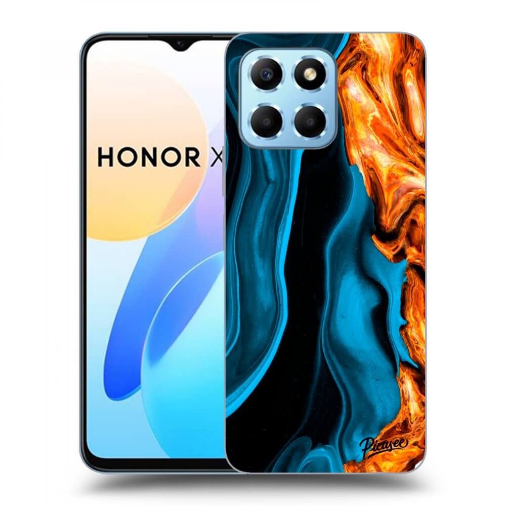 Picasee fekete szilikon tok az alábbi mobiltelefonokra Honor X6 - Gold blue