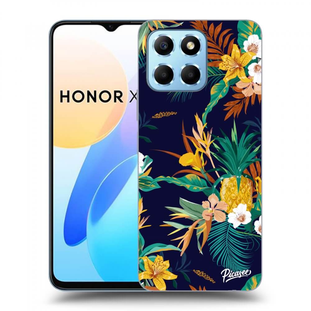 Picasee fekete szilikon tok az alábbi mobiltelefonokra Honor X6 - Pineapple Color