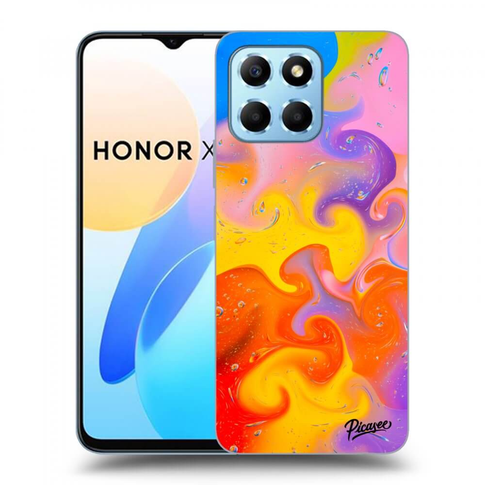 Picasee fekete szilikon tok az alábbi mobiltelefonokra Honor X6 - Bubbles