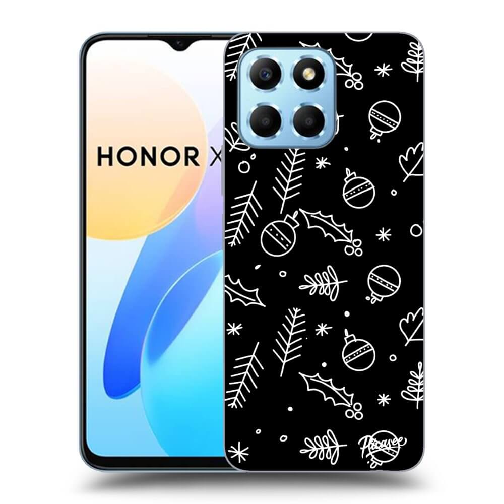 Picasee fekete szilikon tok az alábbi mobiltelefonokra Honor X6 - Mistletoe
