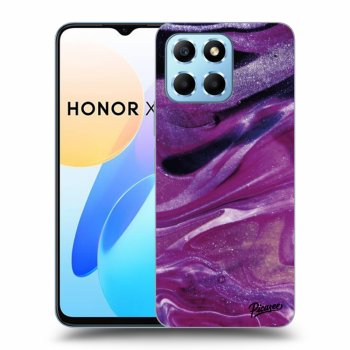 Picasee fekete szilikon tok az alábbi mobiltelefonokra Honor X6 - Purple glitter