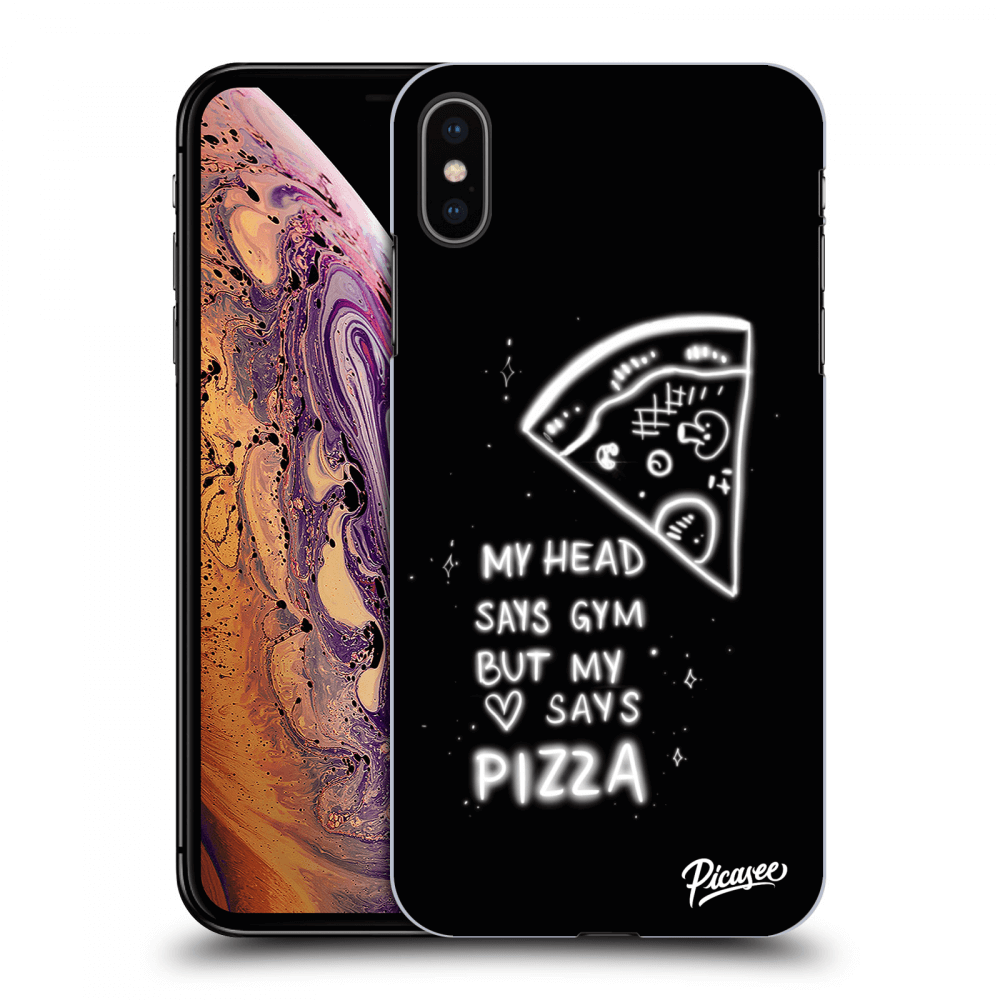 Picasee fekete szilikon tok az alábbi mobiltelefonokra Apple iPhone XS Max - Pizza