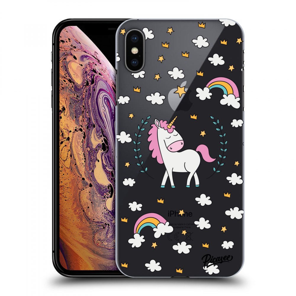 Picasee átlátszó szilikon tok az alábbi mobiltelefonokra Apple iPhone XS Max - Unicorn star heaven